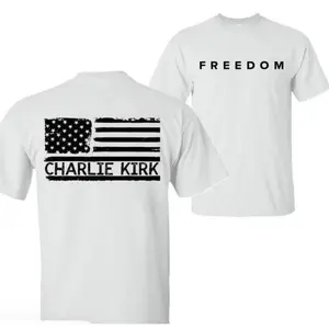 Charlie Kirk Tee Freedom Classic Cotton Shirt 100% Premium Material Regular Fit Casual & Formal Wear Comfortable Breathable Design Menswear Top
