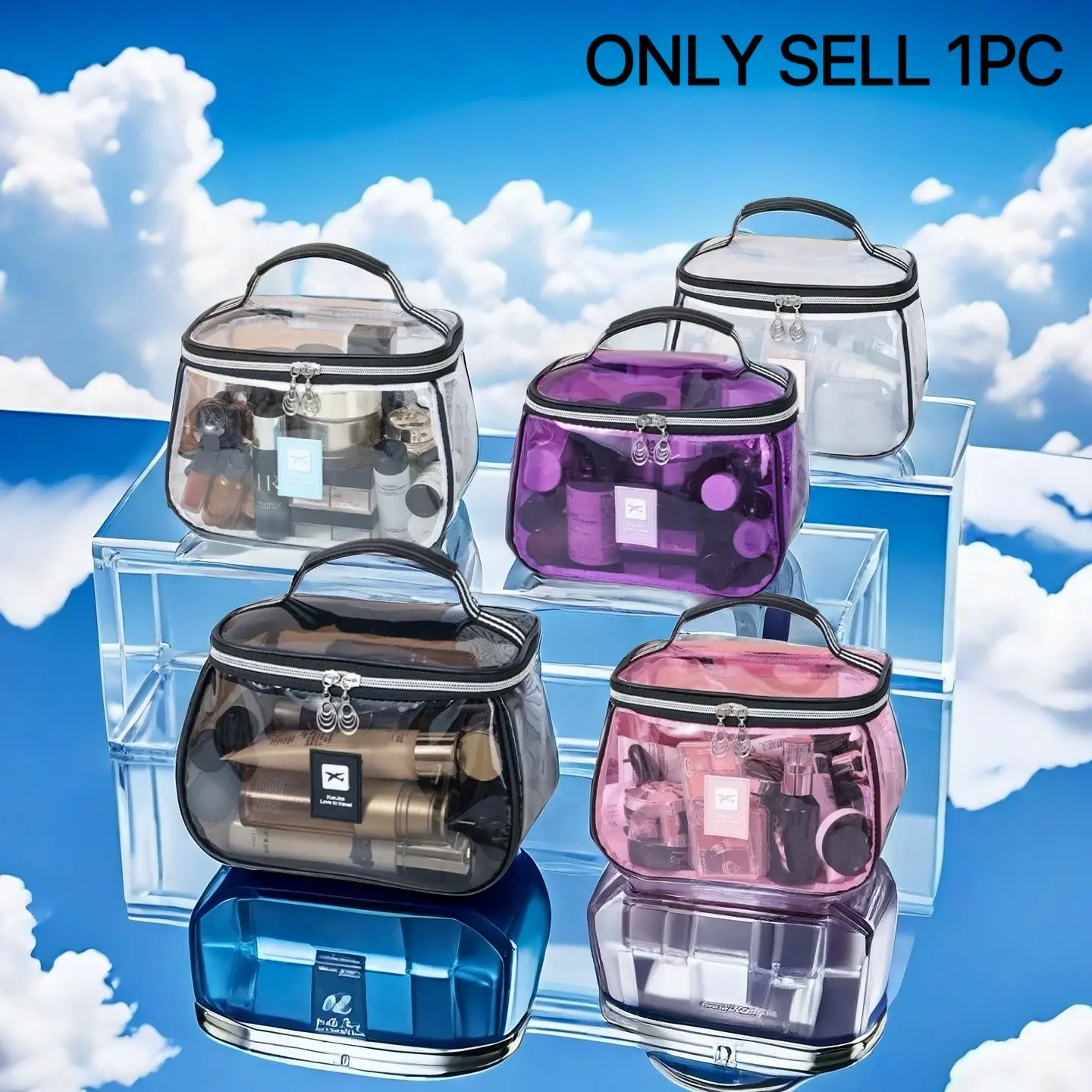 New Portable Luxury Vintage Makeup Bag, Washable Cosmetic Organizer, Waterproof Transparent Large Capacity Travel Storage Bag, Clear Cosmetic Bag, Cosmetics Bag, Travel Essentials