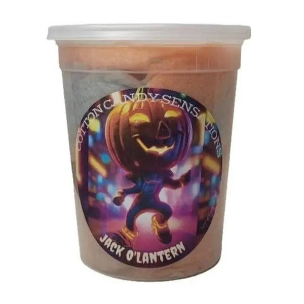 Halloween Series Jack O'Lantern (Orange Cream) Gourmet Cotton Candy - Cotton Candy Sensations 200+ Flavors - Trick Or Treat Party Favor Snacks