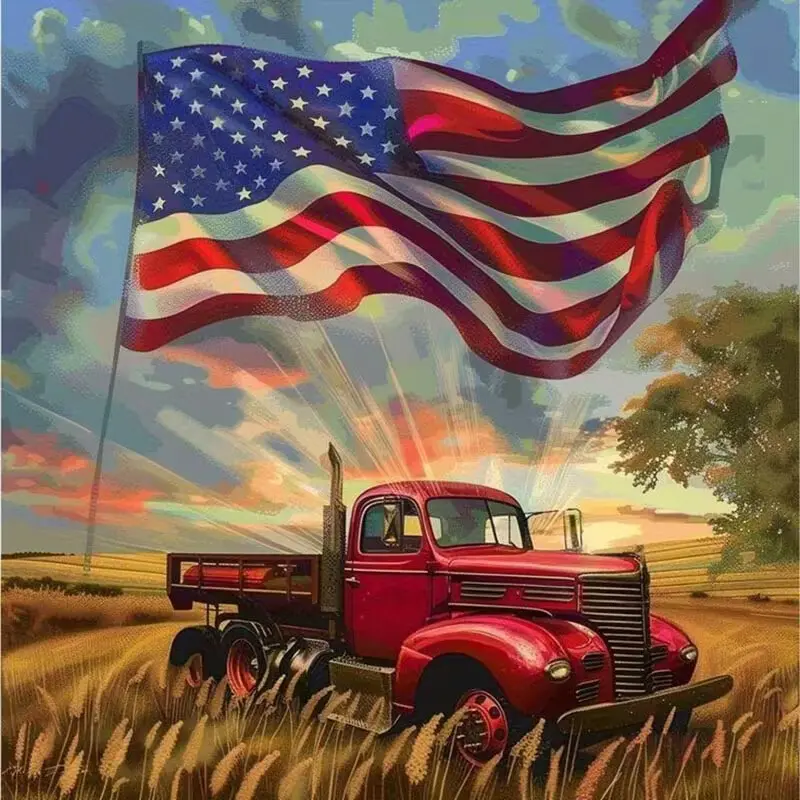 New DIY 5D Diamond Painting Kit, Diamond Art Tools, Farm & Truck Theme, Full Drill Mosaic Art, Home Wall Decor Gift, Large Size, Model Xinghao Z329