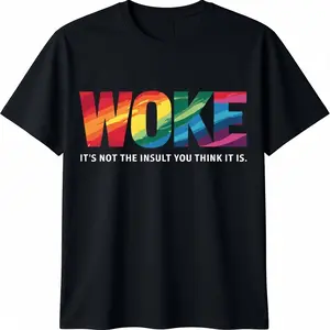 [100% Cotton] Bold Woke Rainbow T-Shirt With Empowering Statement For Activists.