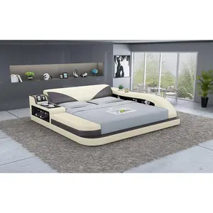 Plaff Leather Bed With Storage
