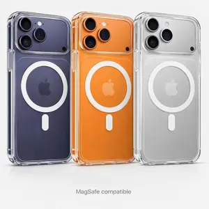 MagSafe Compatible Clear Case for iphone 17Promax/16/16E/15/14/13/12/11pro promax plus,Anti Yellowing Transparent Protective Cover,Offering Shockproof Protection,Strong Magnetic Ring, Military GradeShockproof,