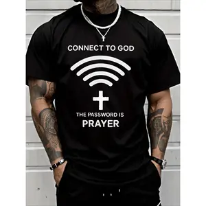 [100% Cotton] Modern - Styled T - Shirt Combining Wi - Fi Symbol And Cross With Inspiring Phrases For Devout Wearers T-Shirt For Men And Women