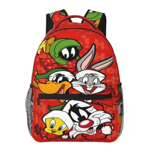 Looney Tunes all-over print large-capacity backpack for daily commuting, outdoor hiking, and business—cartoon casual merch laptop daypack school bag gift for women and men