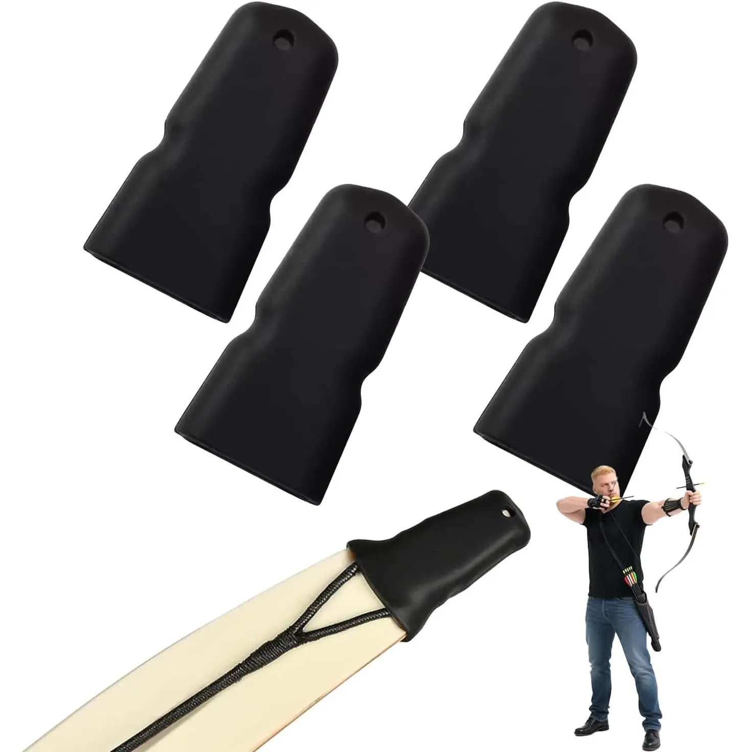 Recurve Bow Tip Protector, Archery Accessories for Recurve Bow & Longbow, Longbow Tip Guard, Bow Hunting Accessories