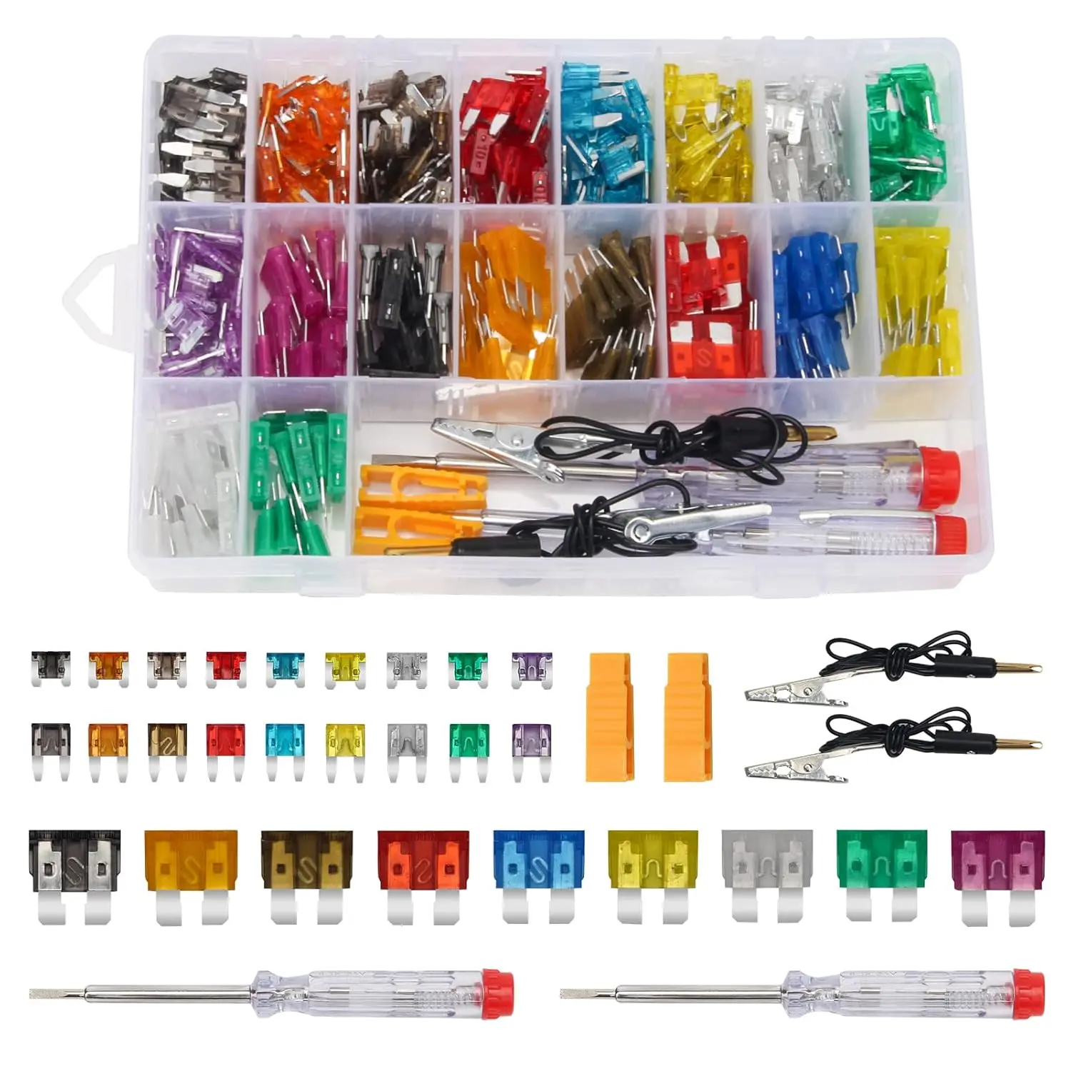 306 pcs Blade Car Fuses Kit with Fuse Tester and Puller,Standard & Mini & Low Profile Mini,Relay Puller Pliers Relay and Fuse Remover Tool