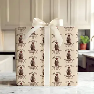 Western Americana Gift Wrap – Lonesome Dove Christmas Paper, Cowboy-Themed Holiday & Birthday Wrapping
