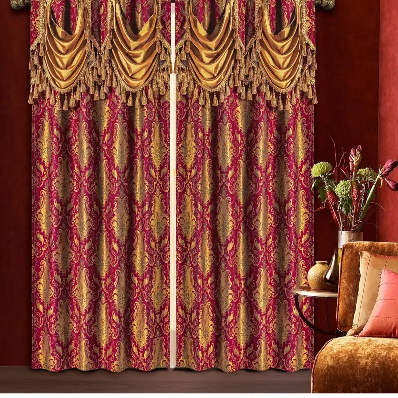 Elegant Comfort Penelopie Jacquard Look Curtain Panel Set 54 by 84-Inch Beige Set of 2 for Stylish Home Decor