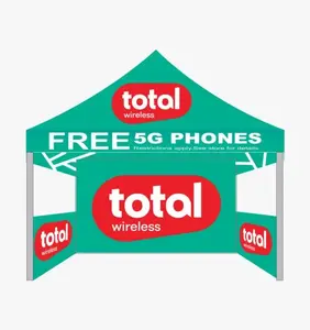 10×10 Ft Total Wireless “Free 5G Phone” Advertising Canopy Tent with Back & Side Wall – Complete Outdoor Marketing Setup
