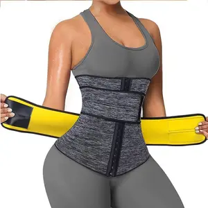 Women's Adjustable Neoprene Waist Trainer Body Shaper with Double Strength Straps, 4 Spiral Steel Bones, and Perfect Height for a Sweat-Enhancing, Comfortable Fit - Designed for Ultimate Shaping and Everyday Use Black Grey Abdominal Belt Fitness