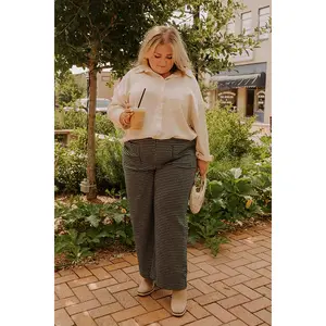 The Mila High Waist Houndstooth Pants Curves