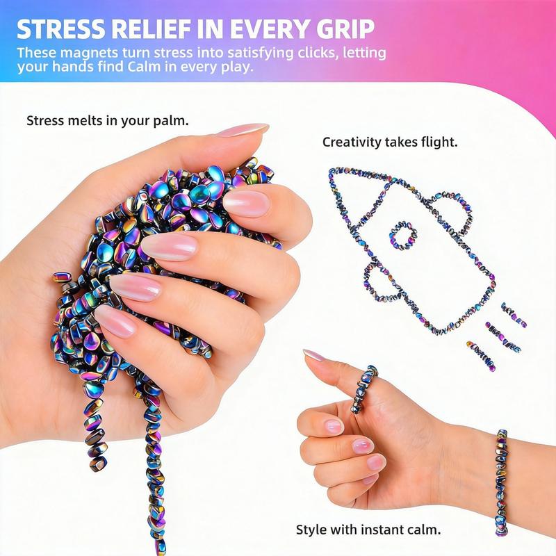 Creative Building Balls Set – 510 Mini Balls, Relaxing Desk Toy & Unique Gift for Adults, Friends, and Family, Rainbow Reflective Design