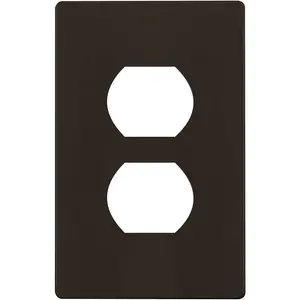 ENERLITES Screwless Duplex Wall Plate, Child Safe Receptacle Outlet Cover, Standard Size, 1-Gang 4.68" X 2.93", Unbreakable Polycarbonate Thermoplastic, UL Listed, SI8821-BR, Glossy, Brown