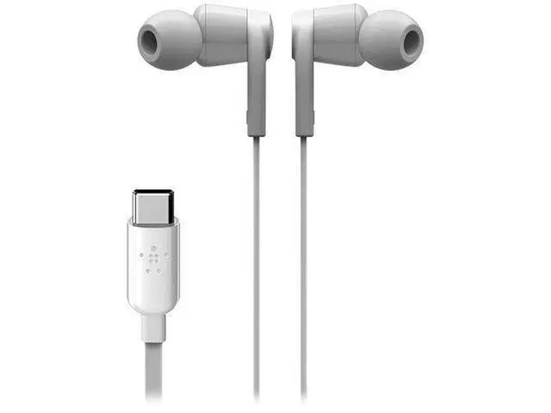 Belkin Components USB-C Headphones - Audio Headset Earbuds, White