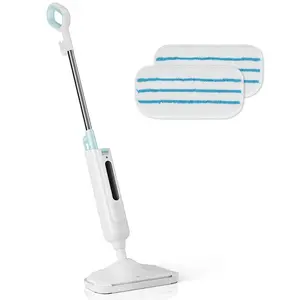 UltraLight Steam Mop Pro | 2-in-1 Hardwood & Tile Floor Cleaner | Quick-Dry Carpet Steamer with 2 Washable Pads (White-Green/White-Gray)