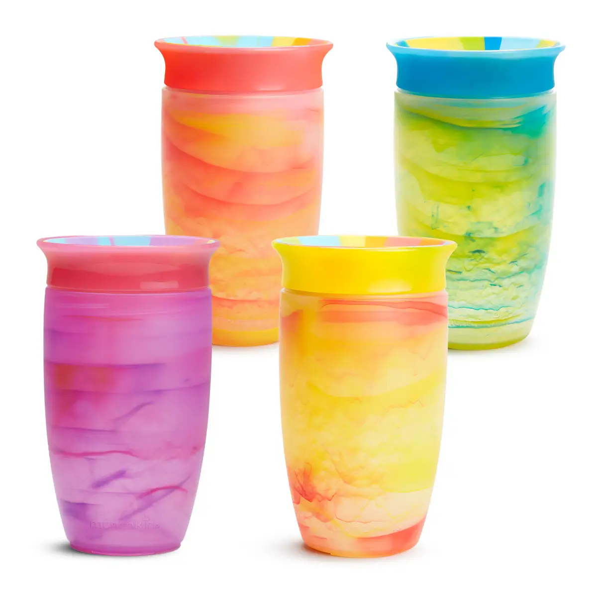 Munchkin Miracle 360° Tropical Swirl 10oz Sippy Cup 4-Pack, Assorted