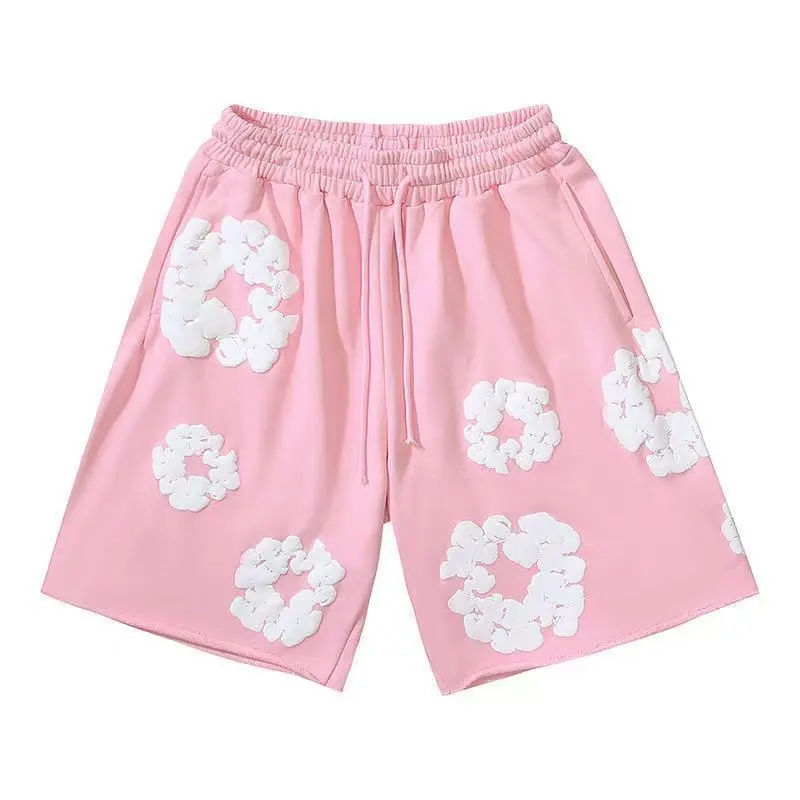 Foam pink shorts��White flower wreath��