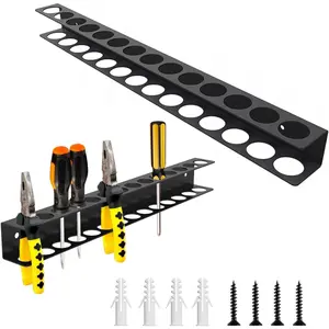 Wall Mount Tool Storage Rack for Screwdriver Plier Organizer,Screwdriver Organizer Hand Tool Hammer Pliers Storage Rack For Garage Workshop Homes Workshops Sheds