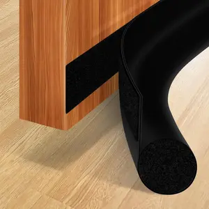 Huge Door Draft Stoppers for Bottom of Door 36 Inch Under Door Gap Filler Bottom Door Seal Strip Black Door Sweeps Insulation for Exterior/Interior Doors Reduce Noise, Air, Smell Crack Blocker