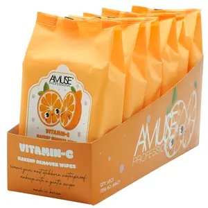 Toallitas Desmaquillantes con Vitamina C Amuse - Venta al por Mayor Display 6 Unidades (AM627)