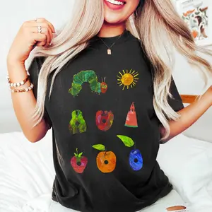 Very Hungry Caterpillar Shirt, Bookish Shirt, Book Lover Gift Comfort Colors Shirt, Book Sweatshirt, Hungry Caterpillar Fruits, Unisex Shirt RQ