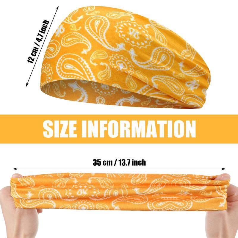 Men's Camo Wide Sweat-Absorbing Headband Bandanna Style 4.7x9.8 Inch For Basketball Football Cycling 9 Styles Polyester Spandex Comfortable One Size Fits Most 9 Pieces Pack