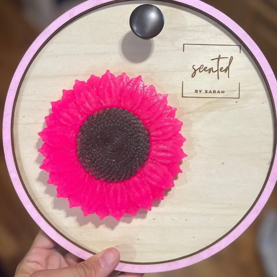 Hot pink flower car air freshener