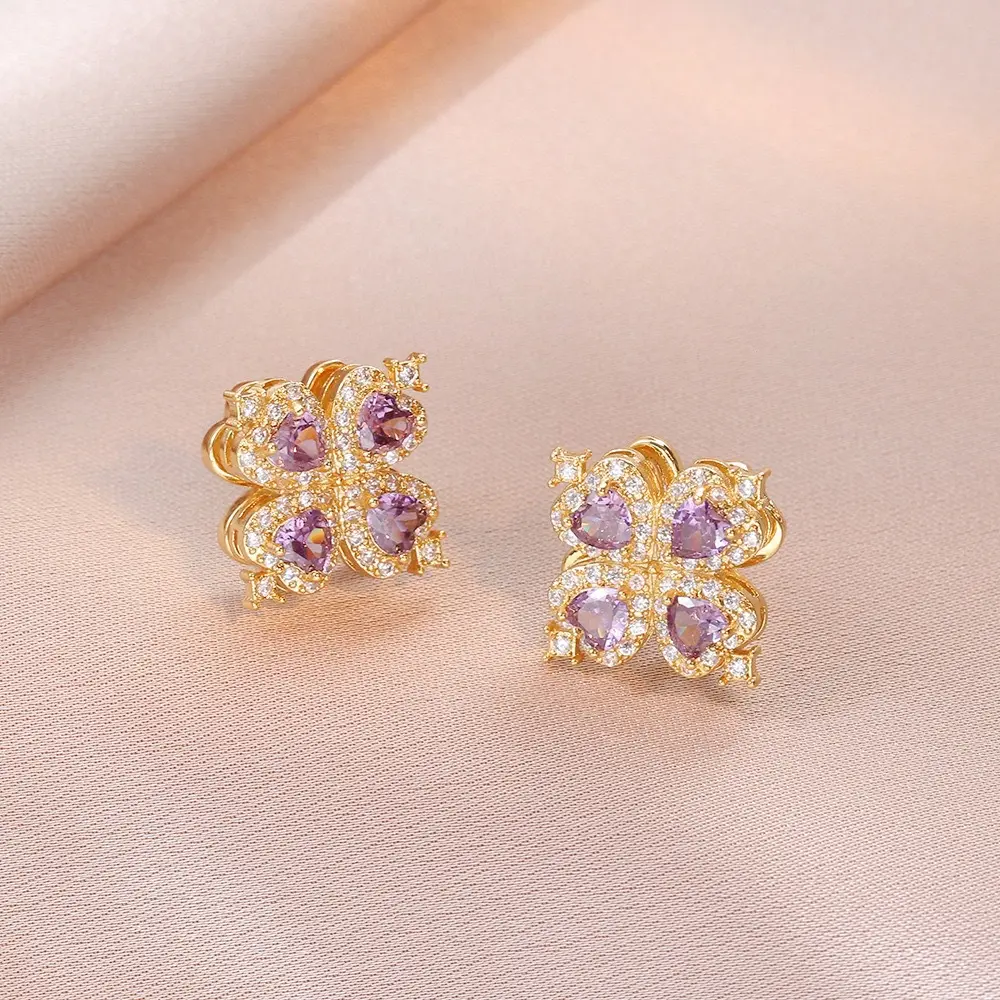 E1099 Purple Starry Earrings