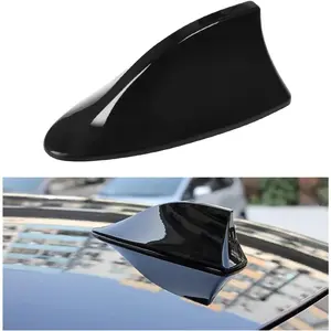 Shark Fin Antenna Cover for Car, Automotive Top Roof Aerials AM/FM Radio Signal Base, Vehicle Shark Fin Shape Cover with Adhesive Tape, Universal Car Accessories (Black)