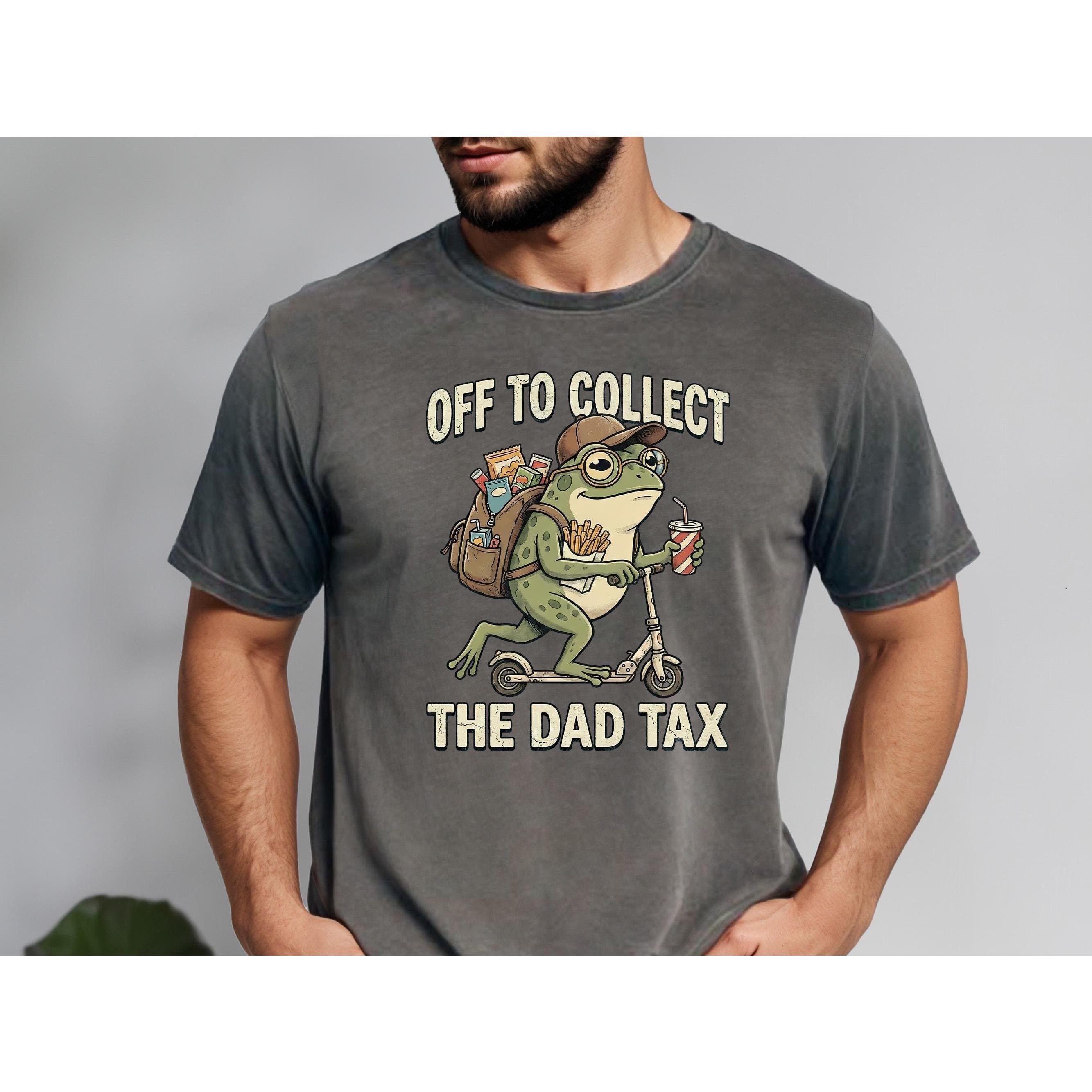 Comfort Colors Off To Collect The Dad Tax Shirt, Funny Frog Dad Graphic Tee, Father’s Day Gift for Dad, Dad Joke T Shirt, Gift for New Dad, Humorous Father Apparel, Cute Frog Dad Tee for Women & Men