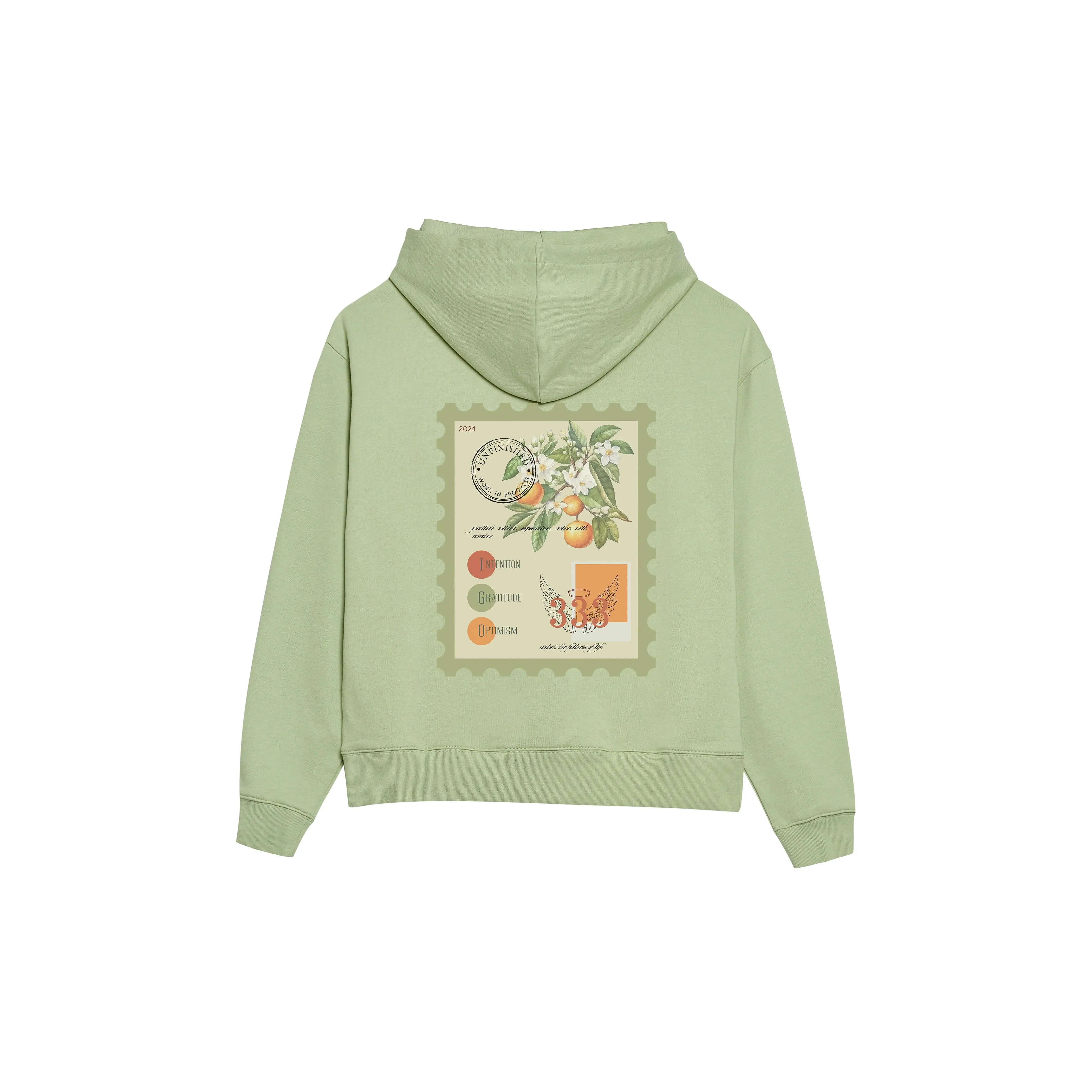 Mariposa Gratitude Stamp Hoodie - Matcha