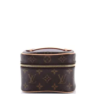 Pre-owned Louis Vuitton Canvas Coated Toiletry Bags Nice Vanity Case Monogram Canvas Nano by Rebag