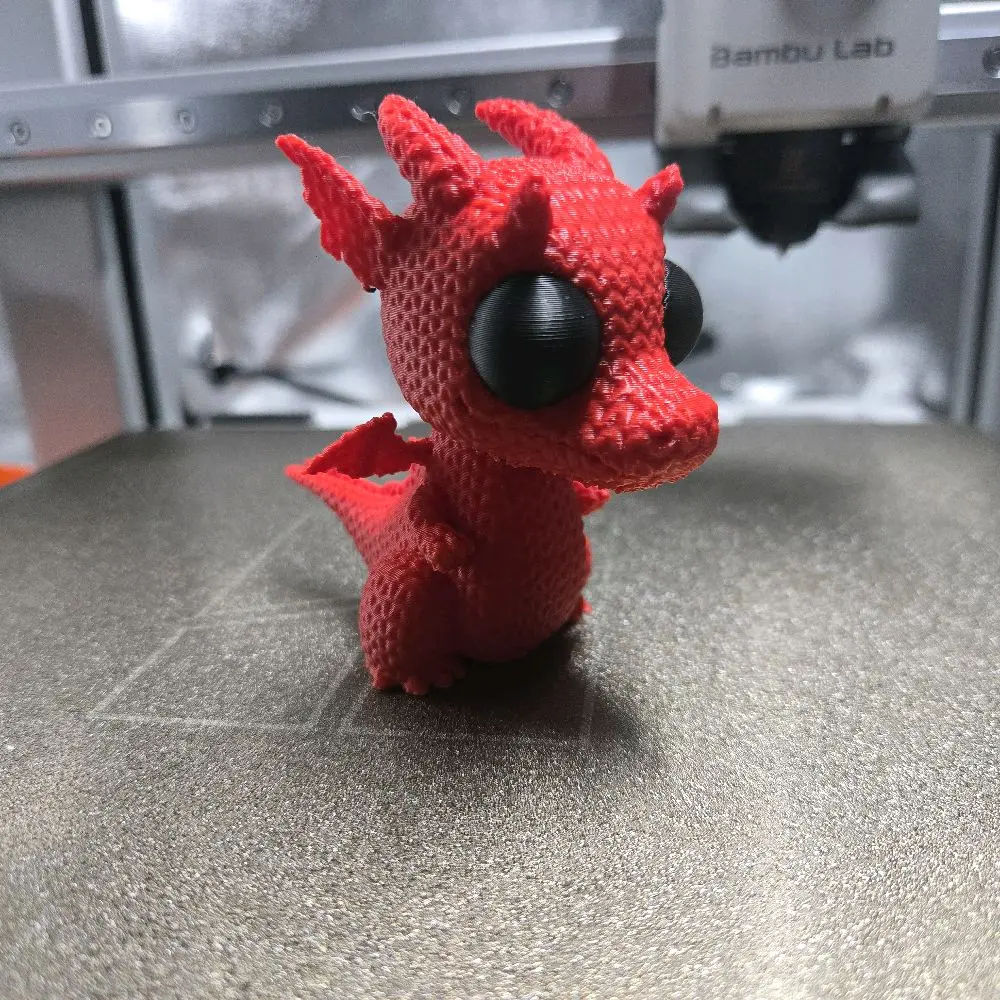 Knitted Red Dragon Statue