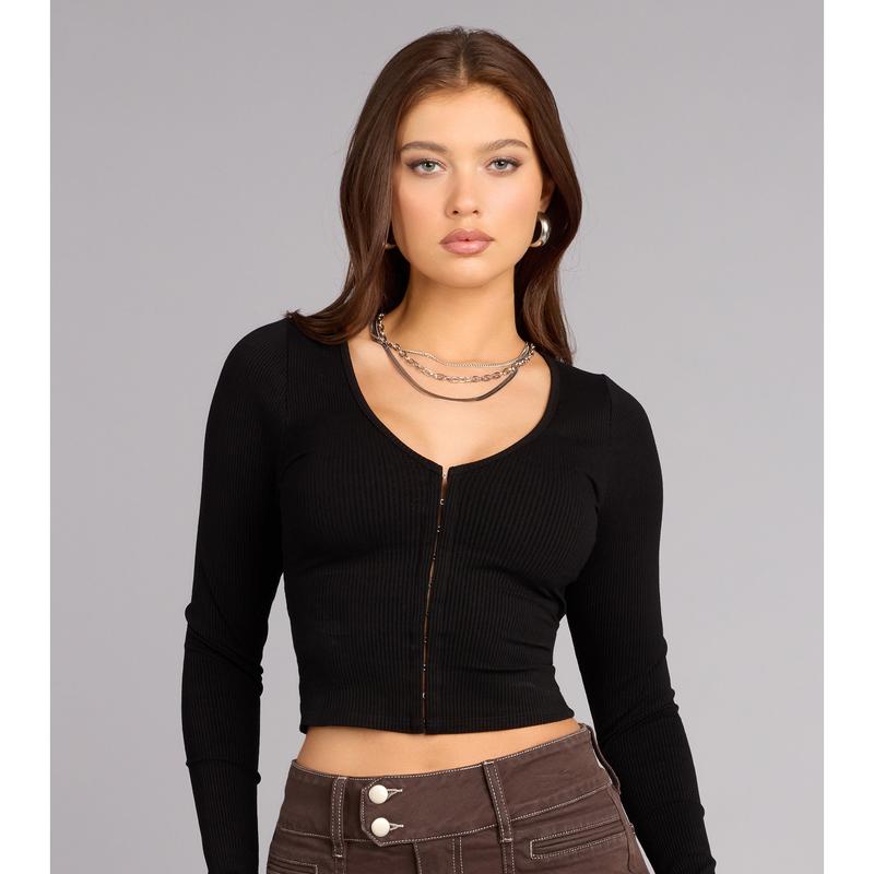 Second Look Obsession Long Sleeve Crop Top