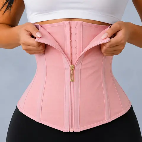 1 Count Women's Solid Black Adjustable Zipper & Hook-Eye Closure Shapewear Belt, Fajas, Waist Trainer, Waist Abdomen Control, Sporty Tummy Control Cincher for Yoga Workout, Sports Girdle, Shaping Corset, Shapewear for All Seasons Daily Wear, Underwear
