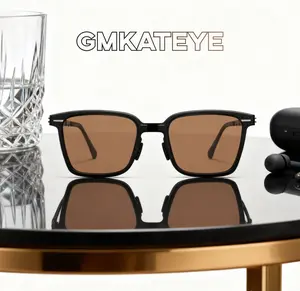 GMKATEYE Brown Gradient Folding Sunglasses Unisex UV Resistant Easy to Carry for Travel & Outings Fashionable Casual Style inmo  air  3 foldable  sunglass sunglass  for  women shades