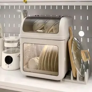 Free Standing Contemporary Kitchen Tableware Storage Box Cutlery Holder 2-Tiers Cover Organiser