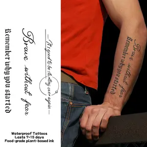 Waterproof temporary tattoo sticker magic tattoo lasting 7-15 days inspirational English short sentence pattern herbal juice semi permanent tattoo simulation tattoo Arm tattoo
