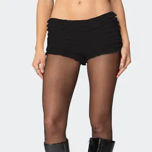 Women Summer  Coquette Kawaii Multi-layers Ruffles Mini Shorts Bloomers Vintage Cutest Frill Lace Shorts Bloomers Streetwear