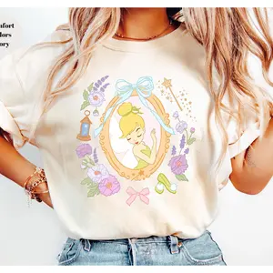 Vintage  Tinkerbell Coquette Bow Tee, Tinkerbell Mirror Tee, Fairy Tee,Magic Kingdom shirt,  Shirt, Tinkerbell Tee