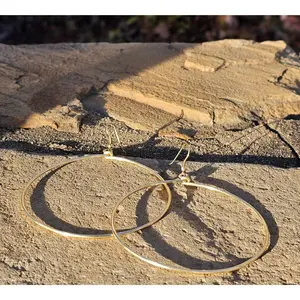 Medium Hoop Brass Earrings