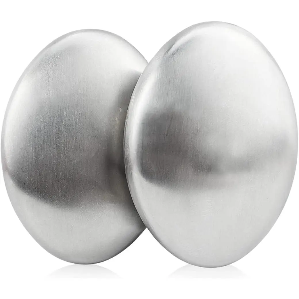 2 count Stainless Steel Soap, Magic Metal Odor Remover Bar Eliminating Smells Like Fish Onion Garlic Scents from Hands and , Suitable for Kitchen