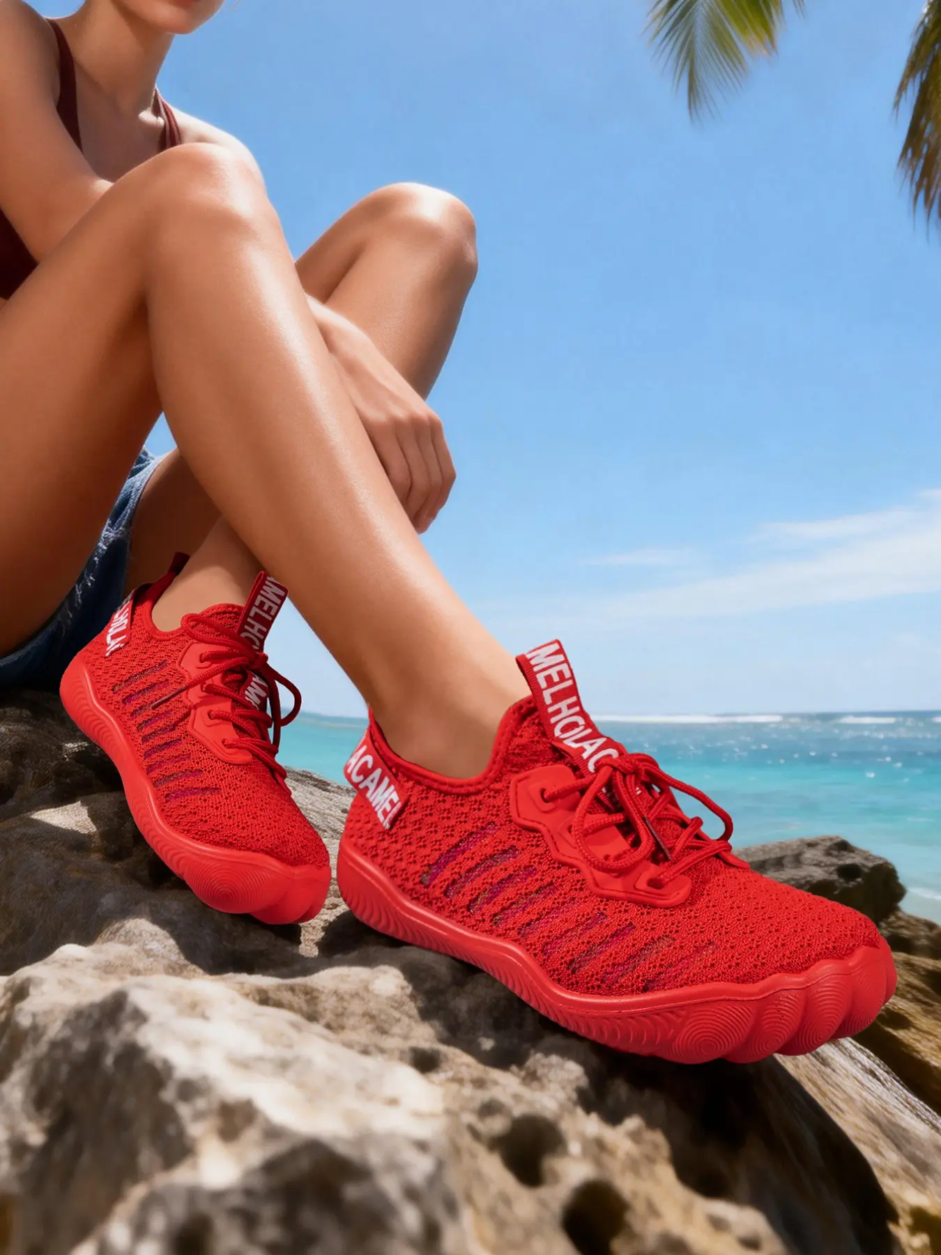 Women's Spring Summer New Flyknit Mesh Sport Shoes, Soft Anti-Slip Breathable Casual Shoes, Slip-On Lightweight Running Sandals, Sports Running Shoes