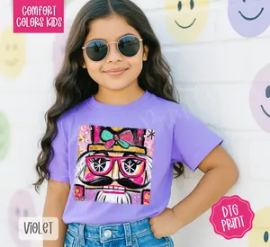 Painted Nutcracker Youth Comfort Colors Tshirt, Christmas Tee for Kids