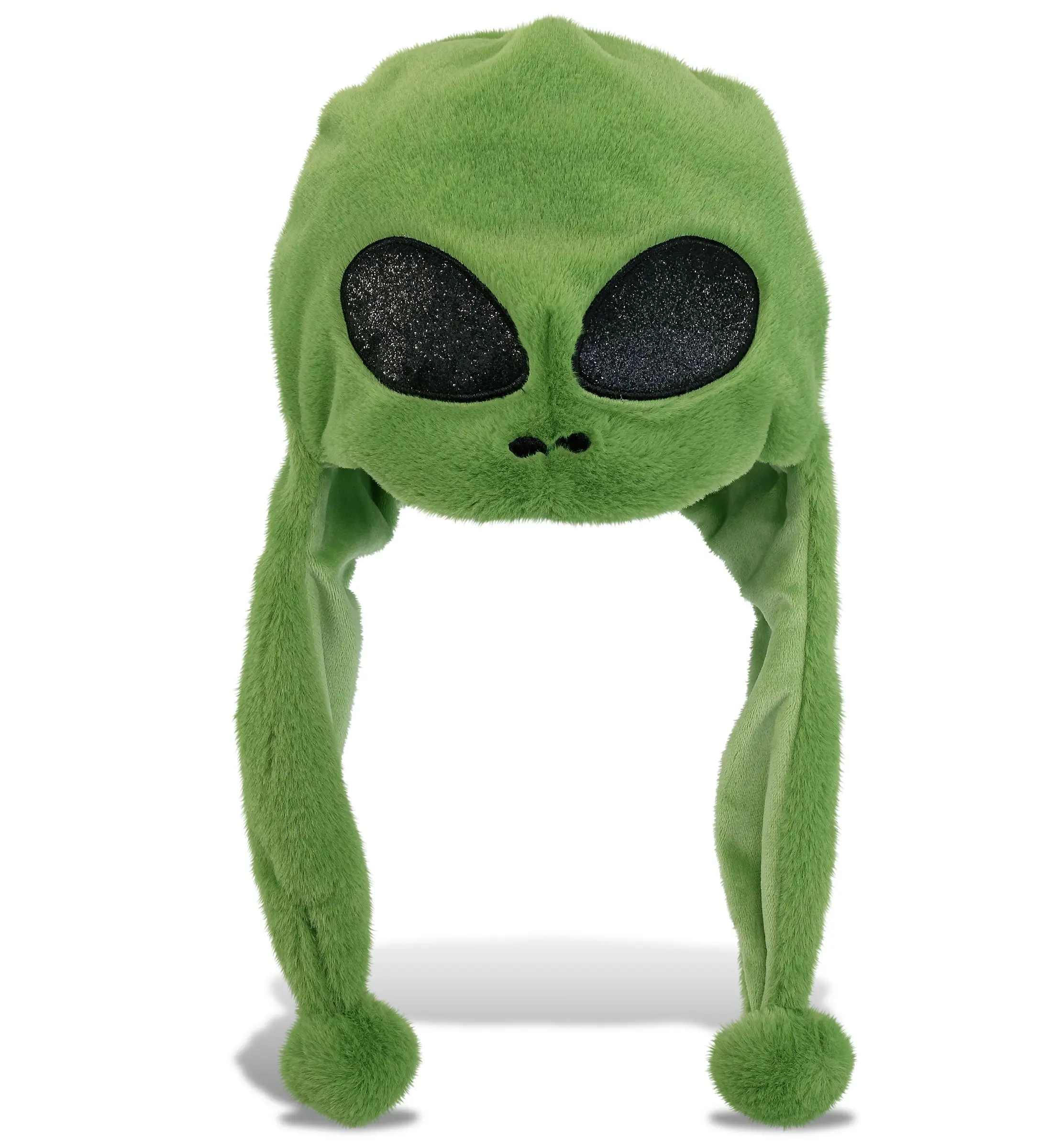Alien Plush Hat, Soft Fleece Novelty Beanie with Ear Flaps for Adults & Kids, 1 Size Space Theme Accessory for Halloween Costume & Role Play, Accessories, Gift, Funky, One Size