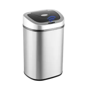 Sale !!!!  Automatic Kitchen Trash Can, 13 - 21 Gallon Stainless Steel, Motion Sensor Hands free Soft Close Lid Garbage Bin, Silver