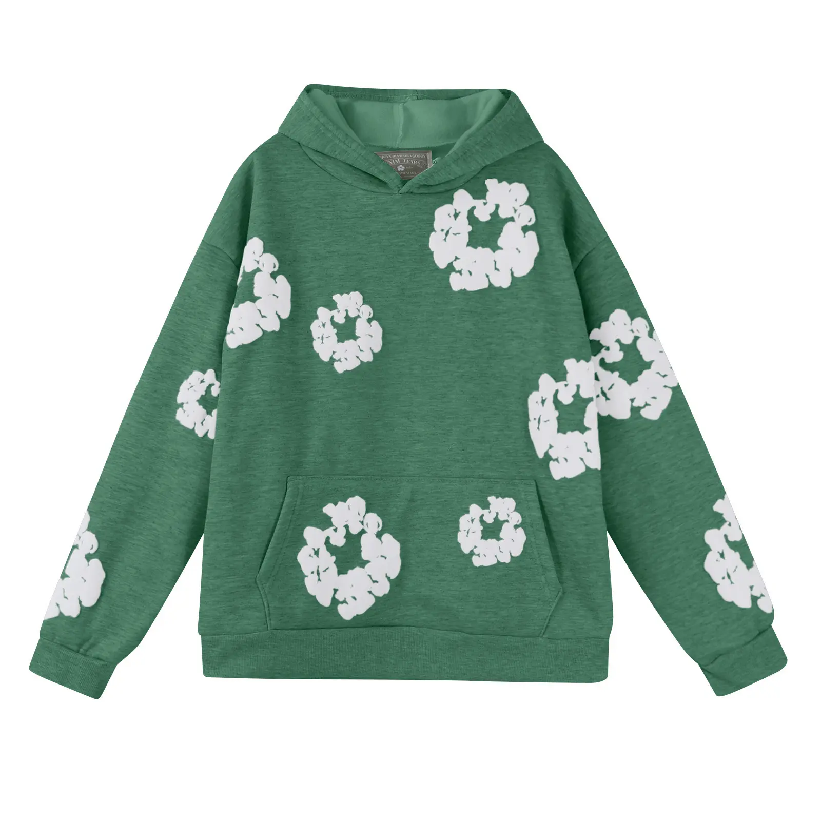 Foam dark green top [white floral wreath
