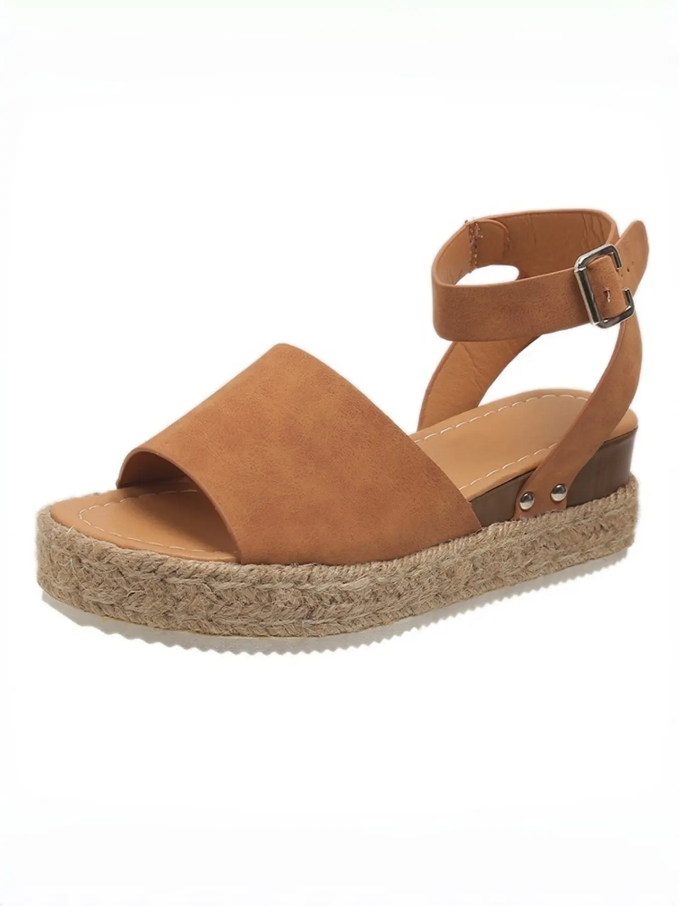 Women's Wedge Espadrille Sandals, Open Toe Ankle Strap Platform Sandals, Summer Casual Beach Shoes for Ladies, Yellow/Black/Brown/Leopard Print Available, Boho Style Sandal