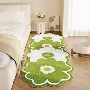 Flower Pattern Rugs, 1 Count Non-slip Soft Floor Mat, Decorative Carpet for Home Living Room Bedroom Study Room, Home Decor, Boho Washable Rug